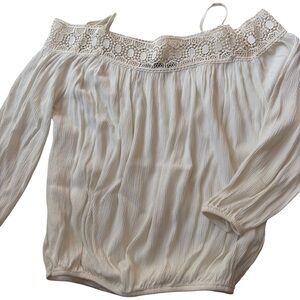 Zara Cream Off-Shoulder Top